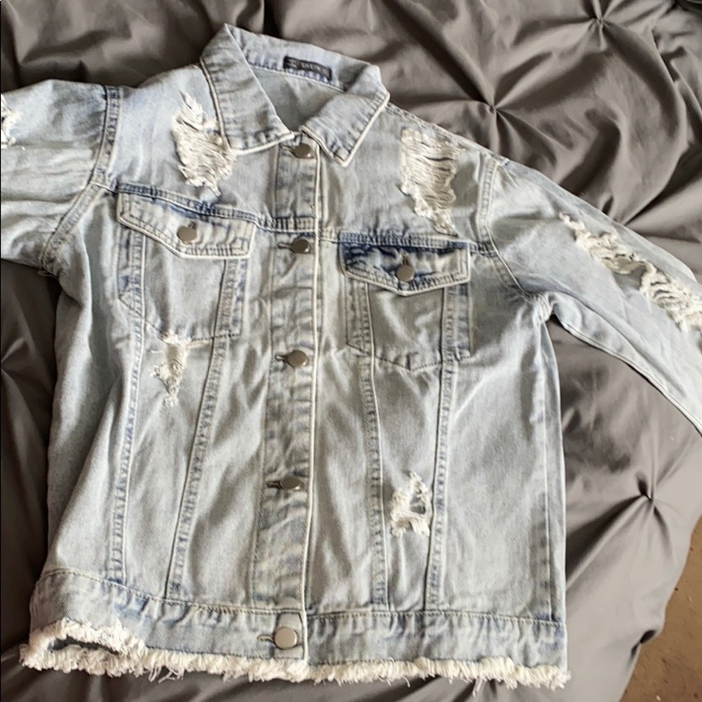 Distressed Denim Jean Jacket